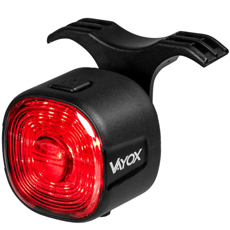 Zadní svítilna na kolo červená SMART USB-C 6 režimů IP66 POWERFUL VAYOX