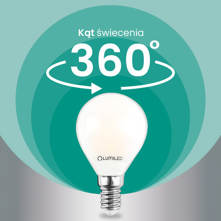 6x LED žárovka E14 kapka P45 2,2W 470lm = 40W 4000K neutrální bílá 360° vlákno energetická třída A LUMILED