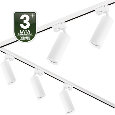 3m kolejnicové lišty + 5x GU10 LED reflektor Bílá