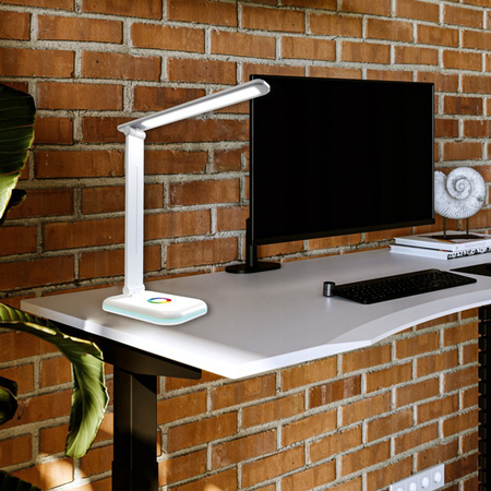 Stolní nastavitelná lampa na noční stolek ALMA LED 12W 960lm CCT + RGB stmívatelná bílá MasterLED