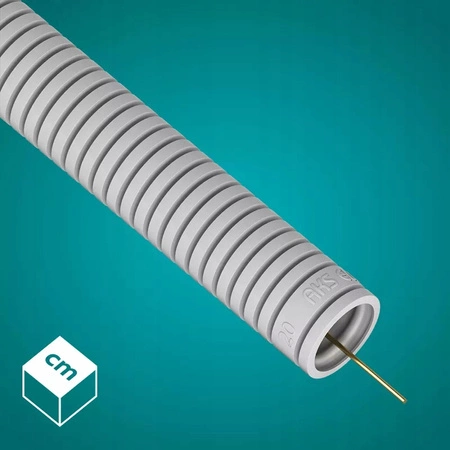 Vlnitá trubka RKGL 20mm 320N trubka s dálkovým ovládáním pro ochranu kabelu 25m šedá AKS ZIELONKA