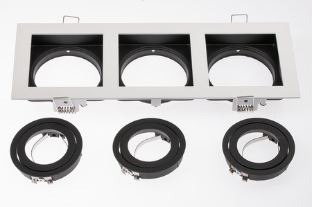 Halogenová Podhledové svítidlo 3x GU10, Nastavitelná Čtvercová Bílá GEMINUS LUMILED