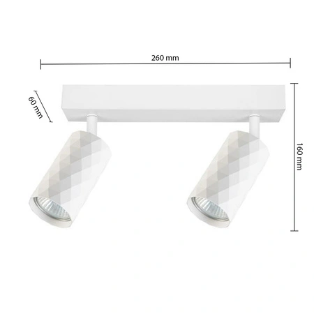 Spot Tuba Reflector Halogenové stropní svítidlo 2x GU10 Moving White Glamour Masterled