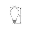 LED žárovka E27 Edison A60 8,5W = 75W 1055lm 2700K teplá bílá Clear XLED Filament Kanlux