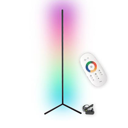 Rohová stojací stojací lampa Černá 20W RGB dálkový ovladač měnící barvu