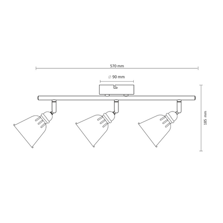 FIONA NÁSTĚNNÉ SVÍTIDLO. nástěnné svítidlo 3xE14 na strop MINT GOLDLUX (Polux)