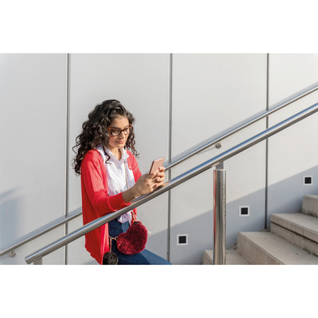 Schodišťové světlo LED 0,8W 14lm 4000K neutrální bílá Square Silver Apus Kanlux