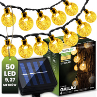 Solární zahradní girlanda 50x LED okrasné koule 9,27 m 3000K teplá GALLA3 LUMILED