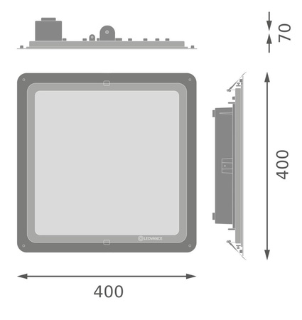Venkovní stropní svítidlo LED 95W 12825lm 4000K Cold Surface Black IP66 Canopy Compact Ledvance