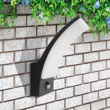 Nástěnná venkovní fasádní LED lampa 12W 1600lm 4000K Neutrální 180° Černá IP44 Amy Sanico Goldlux