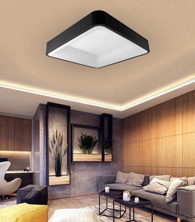 PLAFON LED lustr stropní svítidlo GALAXIS ARIES 54W 3000K-6500K černá + dálkový ovladač