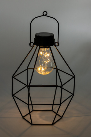 LED solární lampa Venkovní zahradní stojací závěsná lucerna 3000K IP44 25cm soumrakový senzor