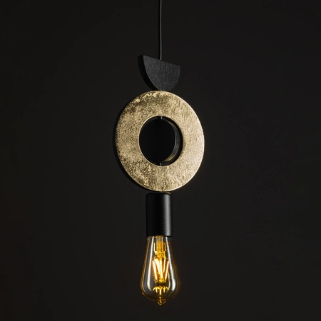 E27 Zlaté dřevěné skandinávské závěsné stropní svítidlo DROPS WOOD F 11180 Nowodvorski