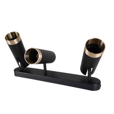 Nástěnné a stropní bodové svítidlo 3x GU10 Black Gold FADO Sanico Goldlux