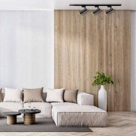 Sada přípojnic 1-fázová lišta + 3x reflektor GU10 černý FADO Sanico Goldlux