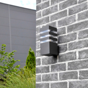 Zahradní nástěnné svítidlo rovné LED fasádní svítidlo E27 TEKSAS grafit GOLDLUX (Polux)