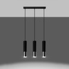 LOOPEZ 3L Závěsné stropní svítidlo 3xGU10 Elegant Black Chrome SOLLUX