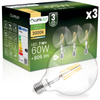 3x LED žárovka E27 Sphere G125 7W = 60W 806lm 3000K Warm 360° FILAMENT LUMILED