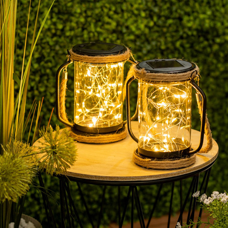 LED solární lampa Venkovní zahradní závěsná stojací lucerna 3000K IP44 soumrakový senzor