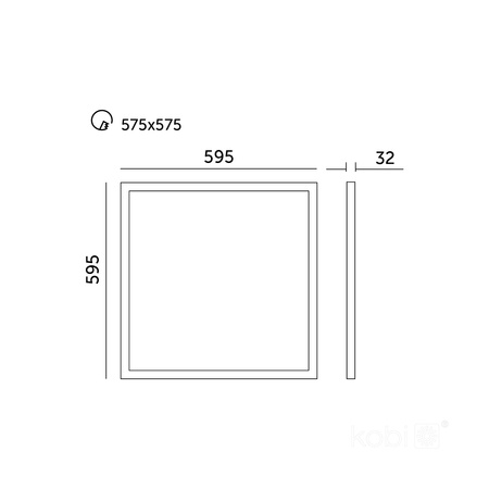 Povrchový LED panel 40W 4000lm 4000K 120° neutrální kofferová bílá 60x60cm Davro Kobi