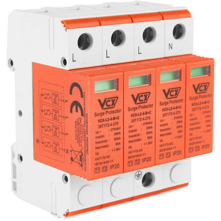 Omezovač přepětí Pojistka B+C 4P 5kA AC T1T2 VCX