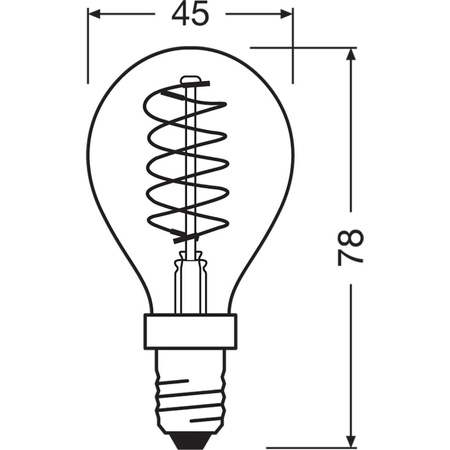 Dekorativní LED žárovka E14 P45 3.4W = 25W 250lm 2200K Teplá bílá 320° vlákno stmívatelné OSRAM Vintage 1906