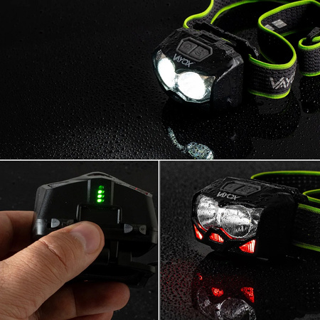 COB XTE LED čelovka Nabíjecí USB IP65 Professional Vayox