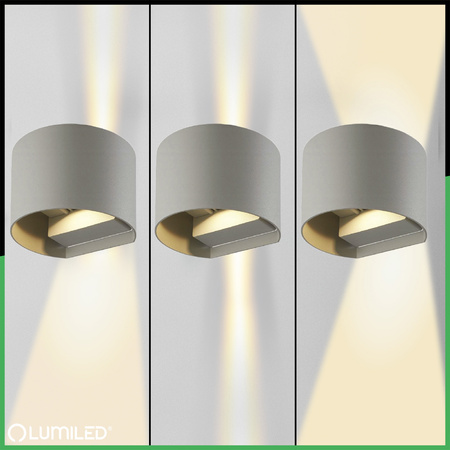 Zahradní nástěnné svítidlo LED G9 nastavitelné kulaté horní spodní grafitové PYXIS LUMILED