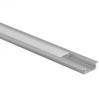 Zapuštěný eloxovaný hliníkový LED profil 2m s matným difuzorem pro LED pásky + koncové krytky P Ecolight series