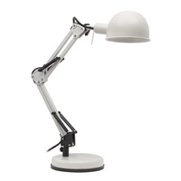Stolní stolní lampa Školní kancelářská noční lampa Nastavitelná E14 Bílá Pixa Kanlux