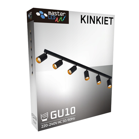 Stropní svítidlo ERIS SPOT Reflektor Halogenové svítidlo 6xGU10 Černá a zlatá