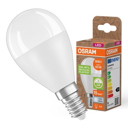 LED žárovka P47 kapka E14 7,5W = 60W 806lm 4000K neutrální bílá 200° PCR LAMPS Osram
