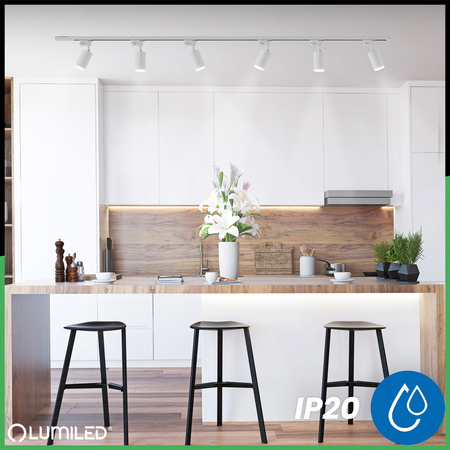 Osvětlovací lišta 2m + 6x reflektor lištový, GU10 Bílá RITI LUMILED