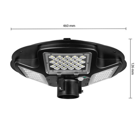 Pouliční lampa LED solární lucerna 200W IP65 mikrovlnný pohybový senzor + dálkové ovládání