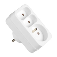 Rozdělovač elektrické sítě 2x Euro 2P + 1x 2P+0 Zloděj 3 zásuvky VAYOX
