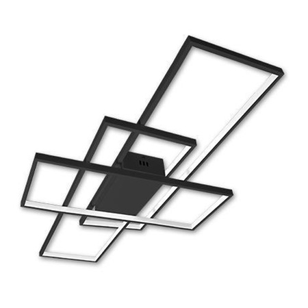 Geometrické stropní svítidlo PLAFON LED lustr 130W 3000K-6500K černá + dálkový ovladač