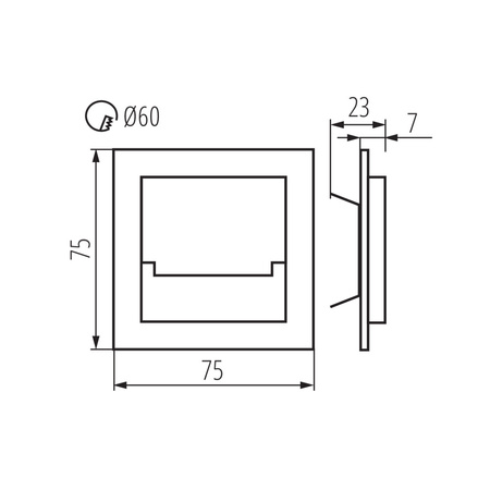 Schodišťové svítidlo LED 0,8W 14lm 4000K neutrální bílá Square Silver Sabik Kanlux
