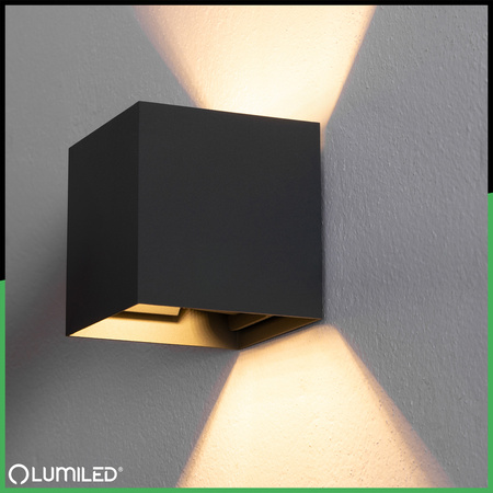 Zahradní nástěnná lampa G9, nastavitelné nahoru a dolů Grafitové PYXIS LUMILED