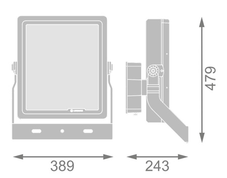 LED reflektor Venkovní stmívatelná lampa 500W 56000lm 3000K IP66 Černý reflektor Ledvance