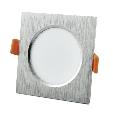 Čtvercové vestavné svítidlo VENUS LED stříbrná 7W 570lm Teplá bílá 3000K GOLDLUX (Polux)