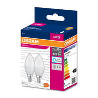 2x LED žárovka E14 B35 4.9W = 40W 470lm 6500K Studená bílá 220° OSRAM HODNOTA