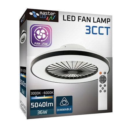 Stropní ventilátor LED Plafond 55W 3000K-5000K s dálkovým ovládáním