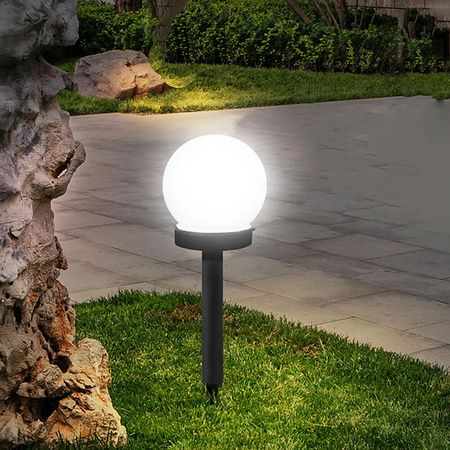 Solární LED lampa koule 10cm, Bílá ATRIS LUMILED