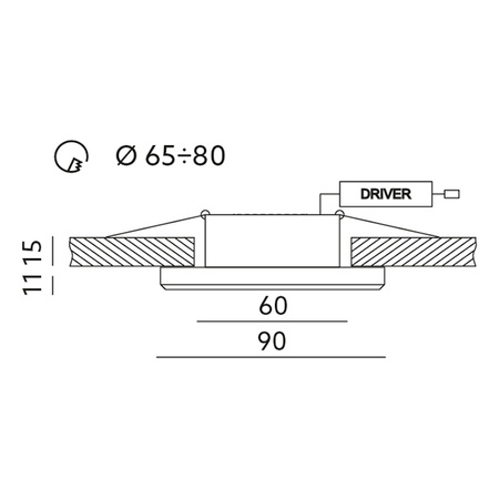 Svítidlo HALOGEN. pod omítku. GU10. skleněné. čtvercové. transparentní. osvětlené. OH39 Kobi