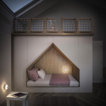 Noční světlo LED s konektorem USB-A USB-C do zásuvky 15W 4lm 3000K teplé se soumrakovým senzorem bílé Lunetta Ledvance