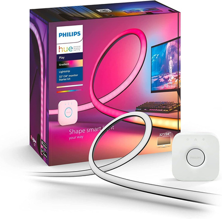 Chytrý LED gradientní PC pásek 19W CCT RGB PHILIPS HUE Bluetooth Zigbee + Hue Bridge 