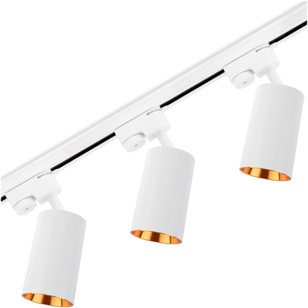 Osvětlovací lišta 1.5m + 3x reflektor lištový, GU10 Bílý Zlatý SAGI LUMILED