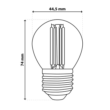 LED žárovka E27 P40 Filament 4W = 40W 470lm 3000K Warm 360° LUMILED