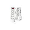 Prodlužovací kabel Zástrčka 5 x uzemněná zásuvka Power Strip On/Off Switch 3m White Linea Kobi