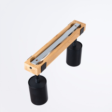 FAGER 2xGU10 Spotlight Moving Black Skandinávské stropní svítidlo SOLLUX